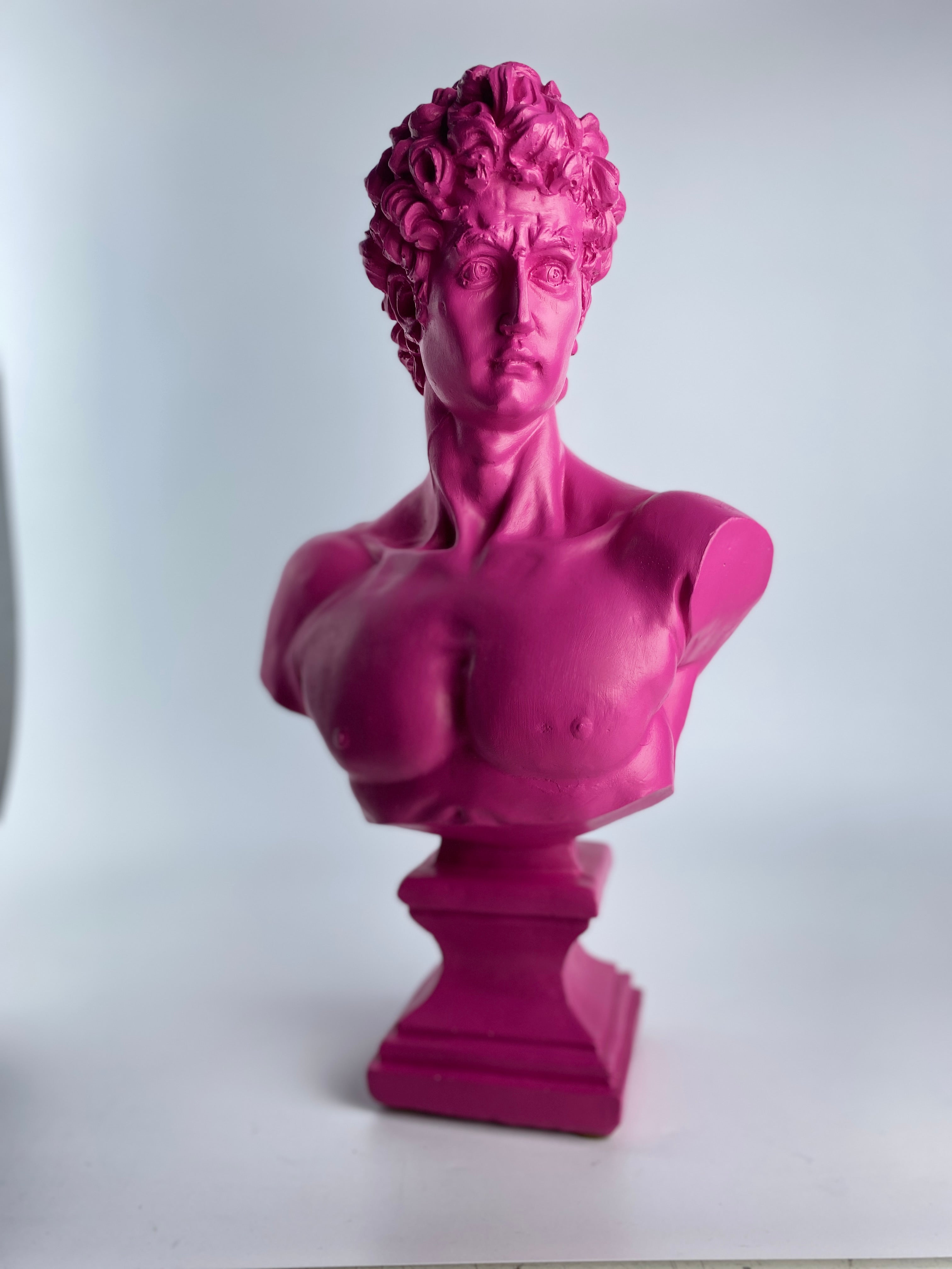 David 'Dark Pink' Pop Art Sculpture, Modern Home Decor, Large Sculpture - wboxgo.com