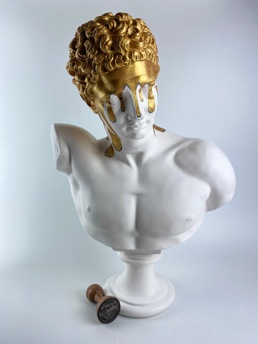 Hermes 'Melting Gold' Pop Art Sculpture, Modern Home Decor, Large Sculpture - wboxgo.com