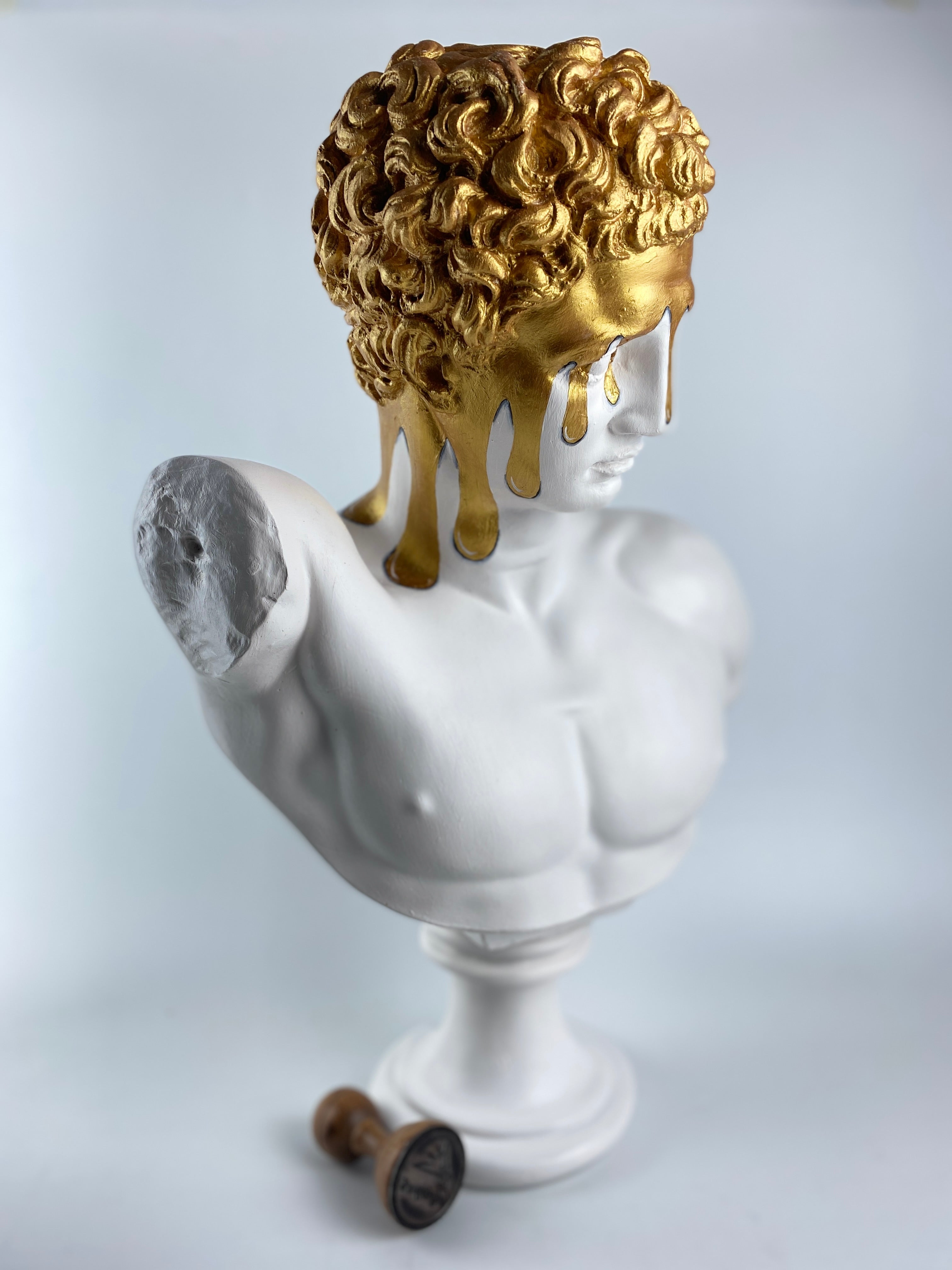 Hermes 'Melting Gold' Pop Art Sculpture, Modern Home Decor, Large Sculpture - wboxgo.com