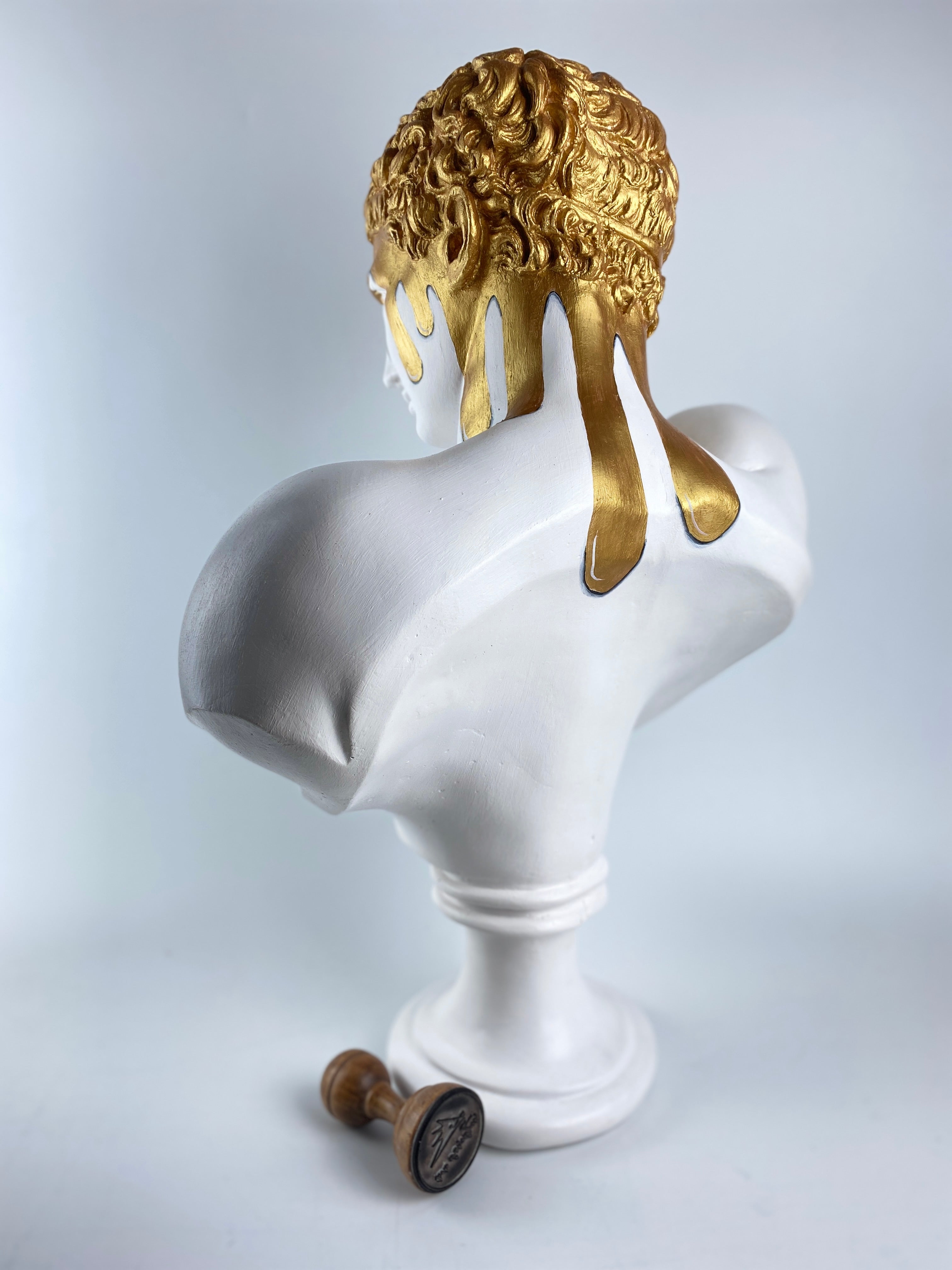 Hermes 'Melting Gold' Pop Art Sculpture, Modern Home Decor, Large Sculpture - wboxgo.com