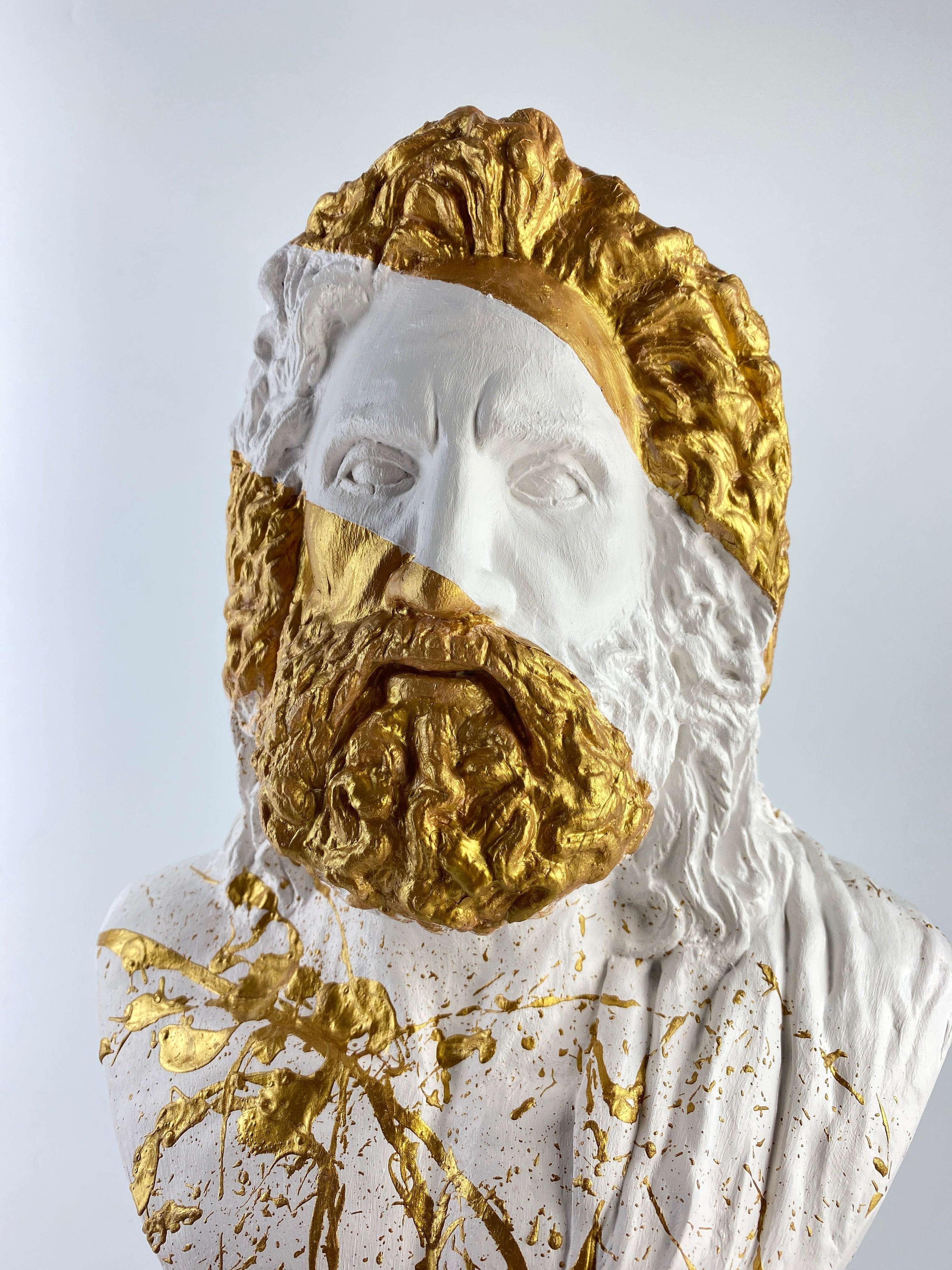 Zeus 'God but Gold' Pop Art Sculpture, Modern Home Decor - wboxgo.com