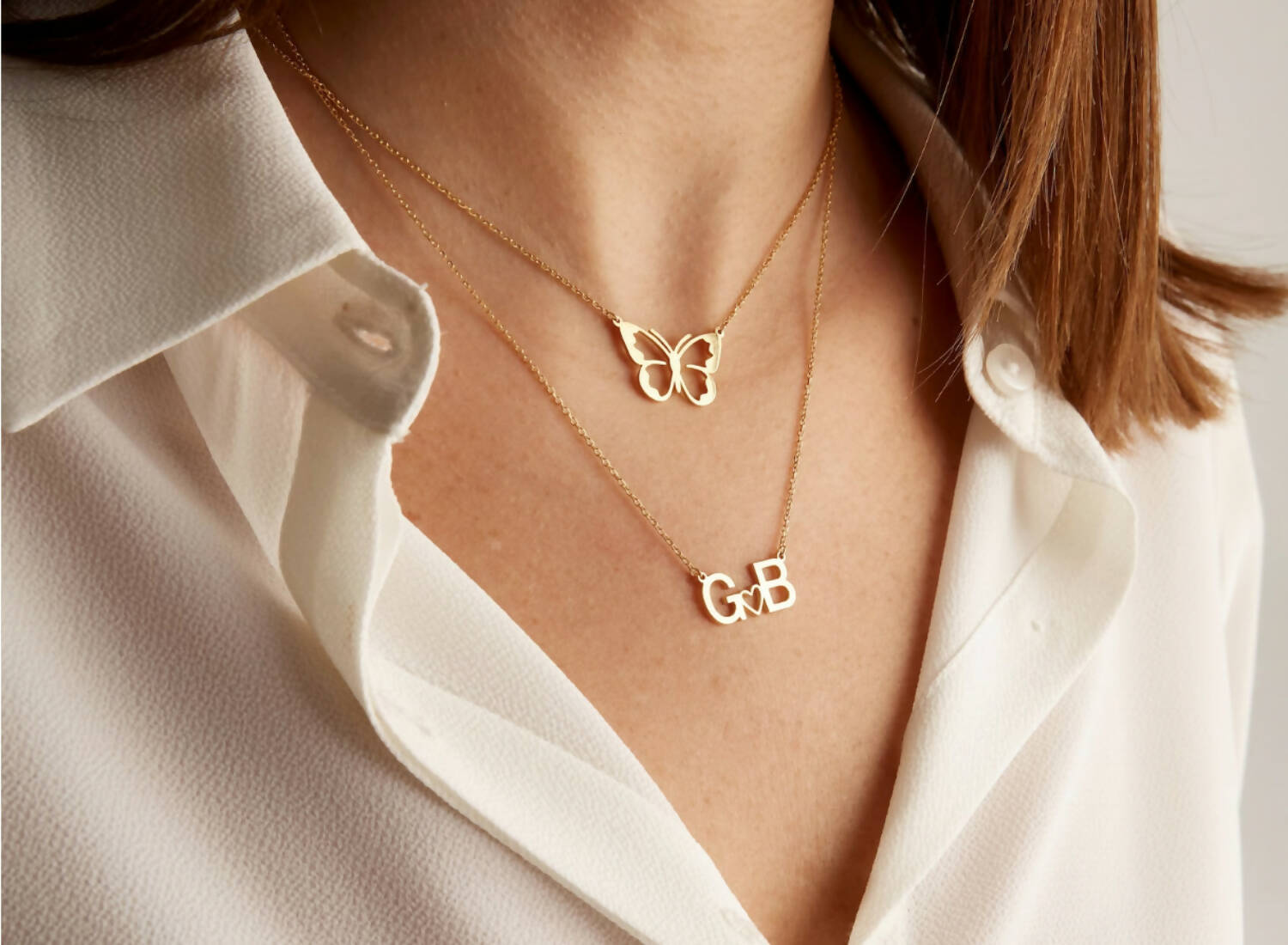 Two Letter Heart Necklace - wboxgo.com