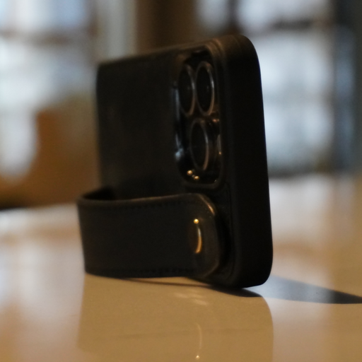 Customizable Handmade Genuine Leather iPhone Case in Black