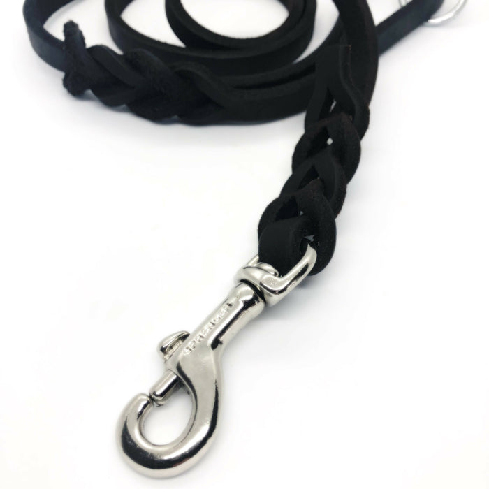 Professional Leather Dog Training Leash with Sprenger Hook - wboxgo.com