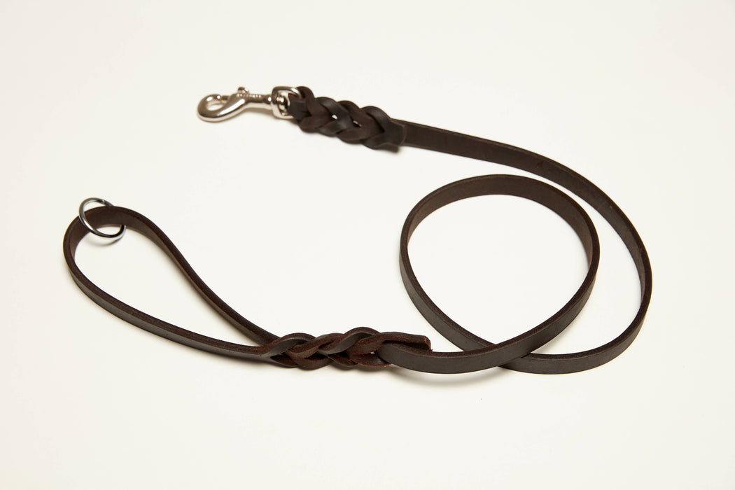 Professional Leather Dog Training Leash with Sprenger Hook - wboxgo.com