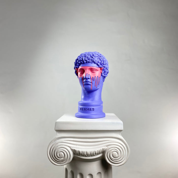 Hermes 'Purple-Man' Pop Art Sculpture, Modern Home Decor - wboxgo.com