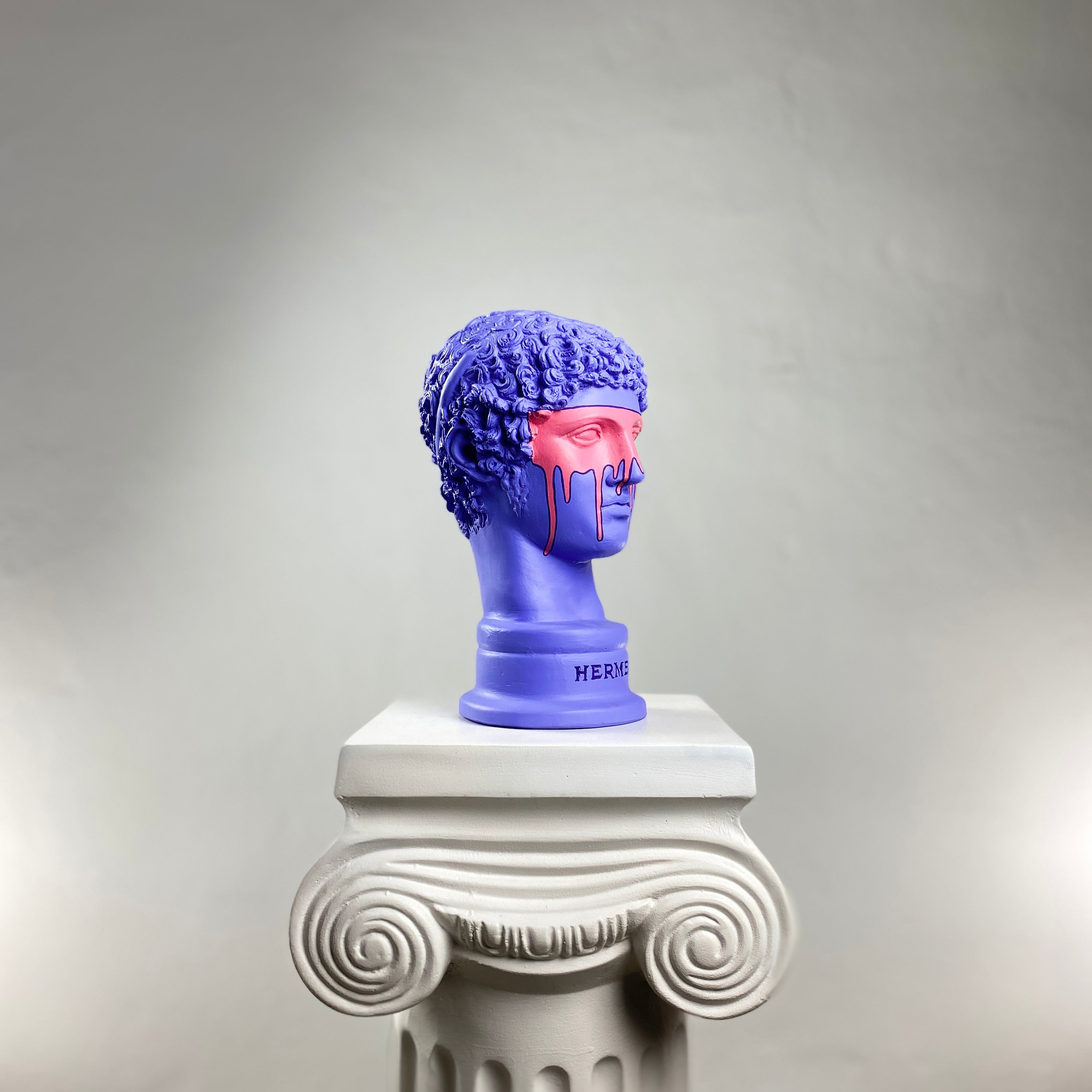 Hermes 'Purple-Man' Pop Art Sculpture, Modern Home Decor - wboxgo.com