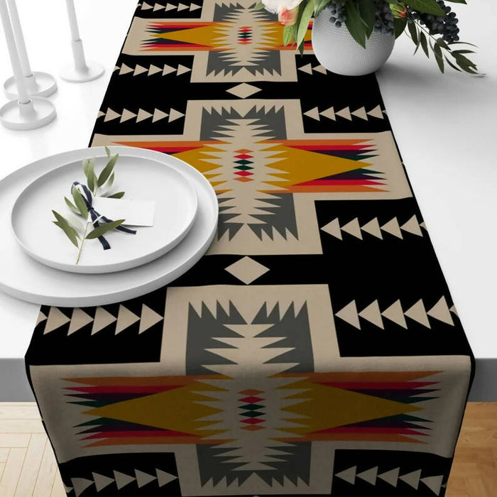 Rug Design Table Runner|Terracotta Southwestern Table Top|Aztec Print Home Decor|Authentic Rug Tabletop|Farmhouse Style Geometric Tablecloth