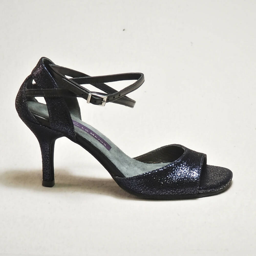 Professional Argentine Tango & Latin Dance Shoes, Custom, Handmade, Full-Grain leather / Navy blue