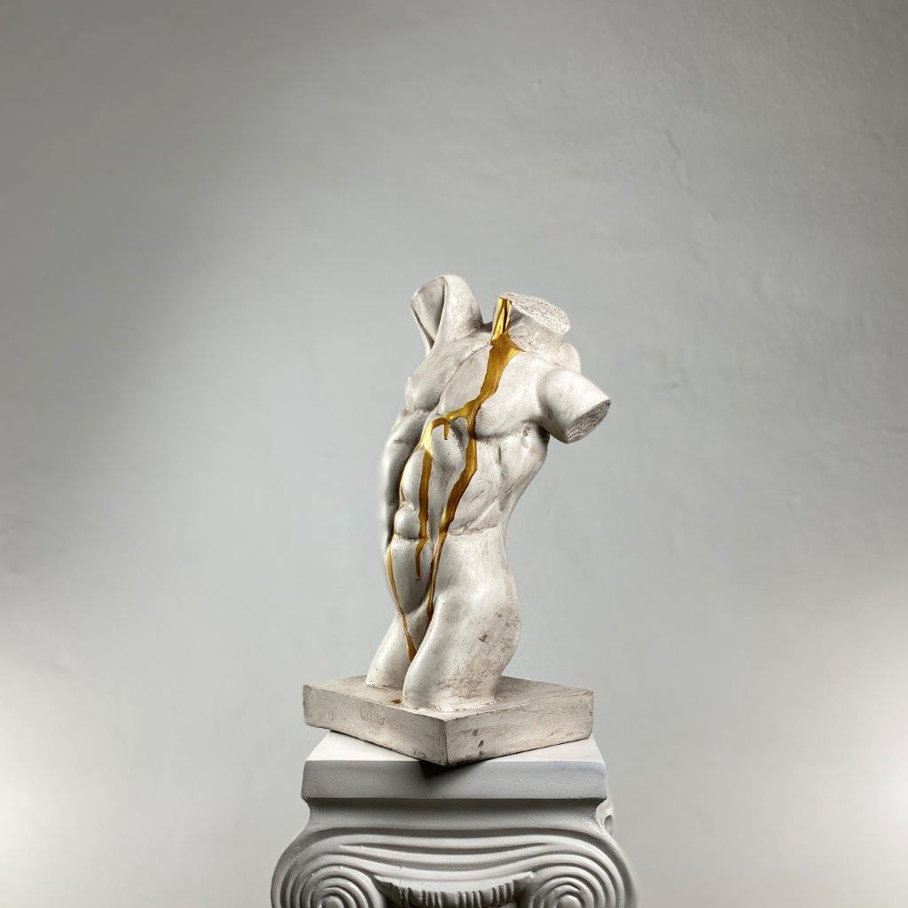 Torso 'Gold Rain' Pop Art Sculpture, Modern Home Decor - wboxgo.com