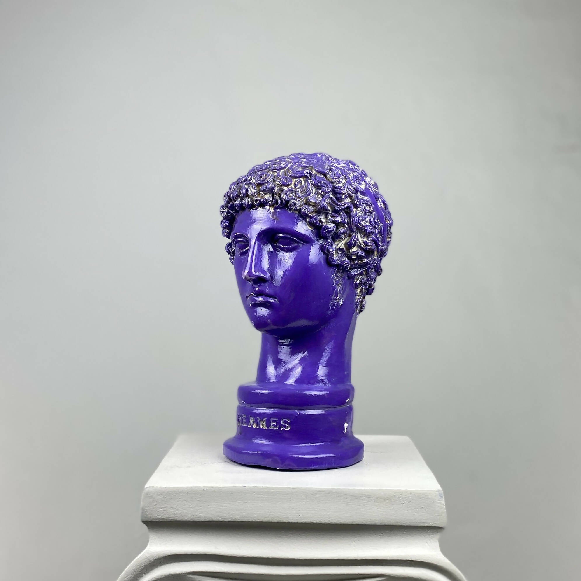 Hermes 'Purple Pearl' Pop Art Sculpture, Modern Home Decor - wboxgo.com