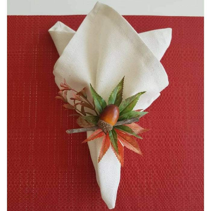 Acorn Napkin Rings|Fall Trend Napkin Ring|Acorn with Maple Leaves|Autumn Napkin Ring|Fall Decor|Farmhouse Tablecenterpiece|Rustic Tablescape