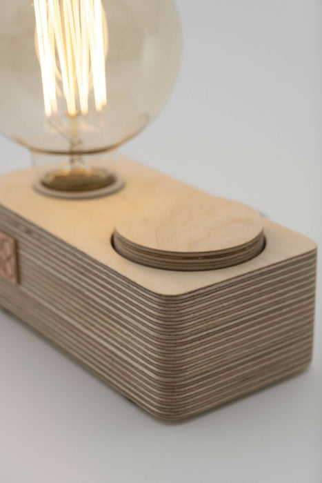 Rustic Dimmable Table Lamp, Wooden Table Lamp, Modern Bedside Lamp , Dimmer Light