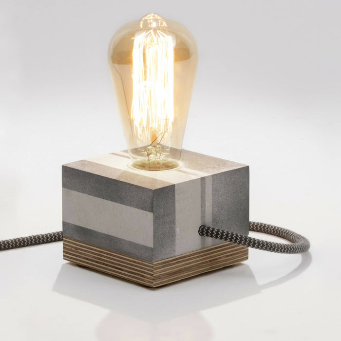 Hand-Painted Concrete Table Lamp, Concrete Design Table Lamp, Industrial Decor, Edison Bedside Lamp, Concrete Home Decor