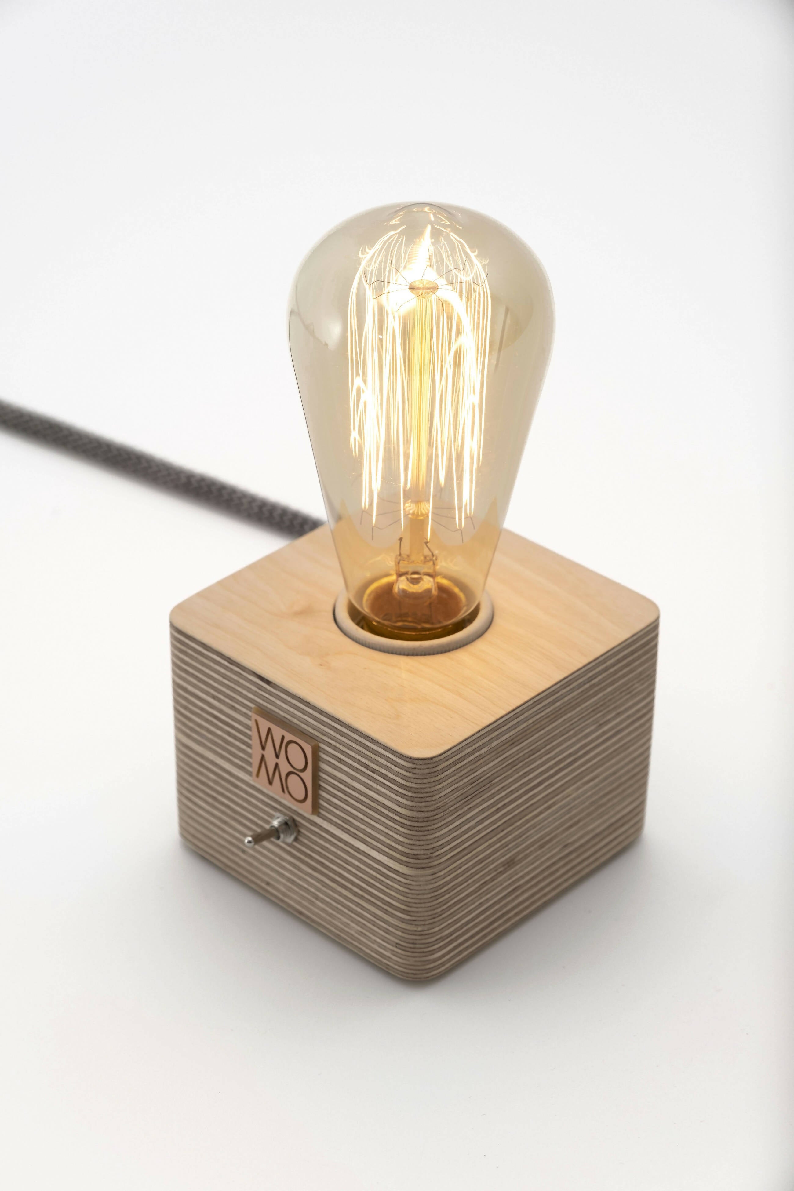 Rustic Wooden Table Lamp, Modern Design Table Lamp, Bedside Lamp, Nightlight