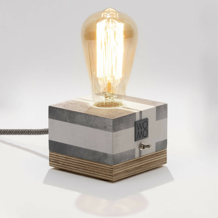 Hand-Painted Concrete Table Lamp, Concrete Design Table Lamp, Industrial Decor, Edison Bedside Lamp, Concrete Home Decor