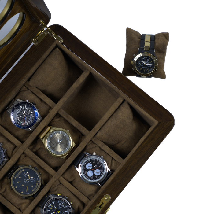 Premium Wooden Smoked Eucalyptus Watch Box for Men, Handmade Watch Storage Display Box, Custom Made Gift for Him, Titanium Wood Watch Cabinet