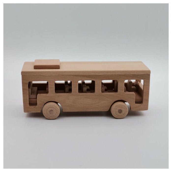 Wooden School Bus Toy|Montessori Natural Toy Gift For Kids|Toddler Push Toys|Waldorf Toys|Baby Shower Gift|Birthday Gift Toy For Toddlers