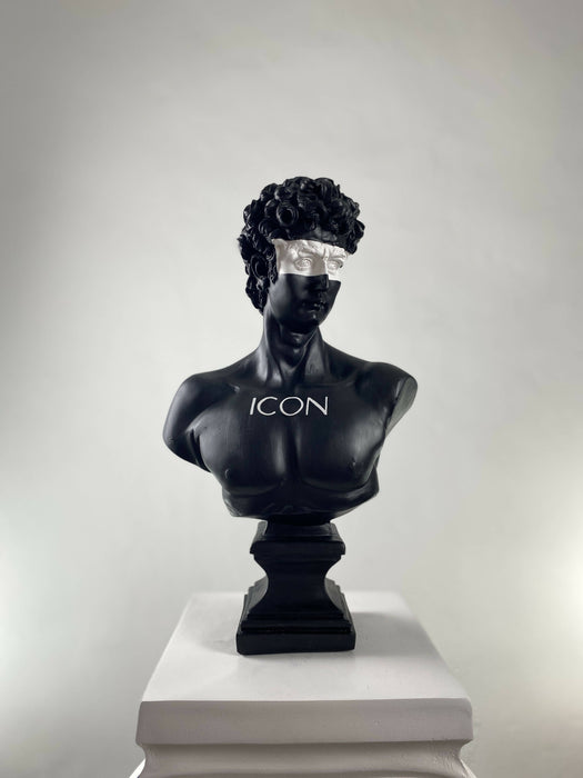 David 'Black Icon' Pop Art Sculpture, Modern Home Decor, Large Sculpture - wboxgo.com