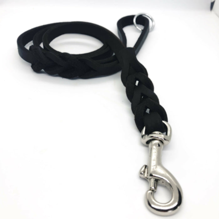 Professional Leather Dog Training Leash with Sprenger Hook - wboxgo.com