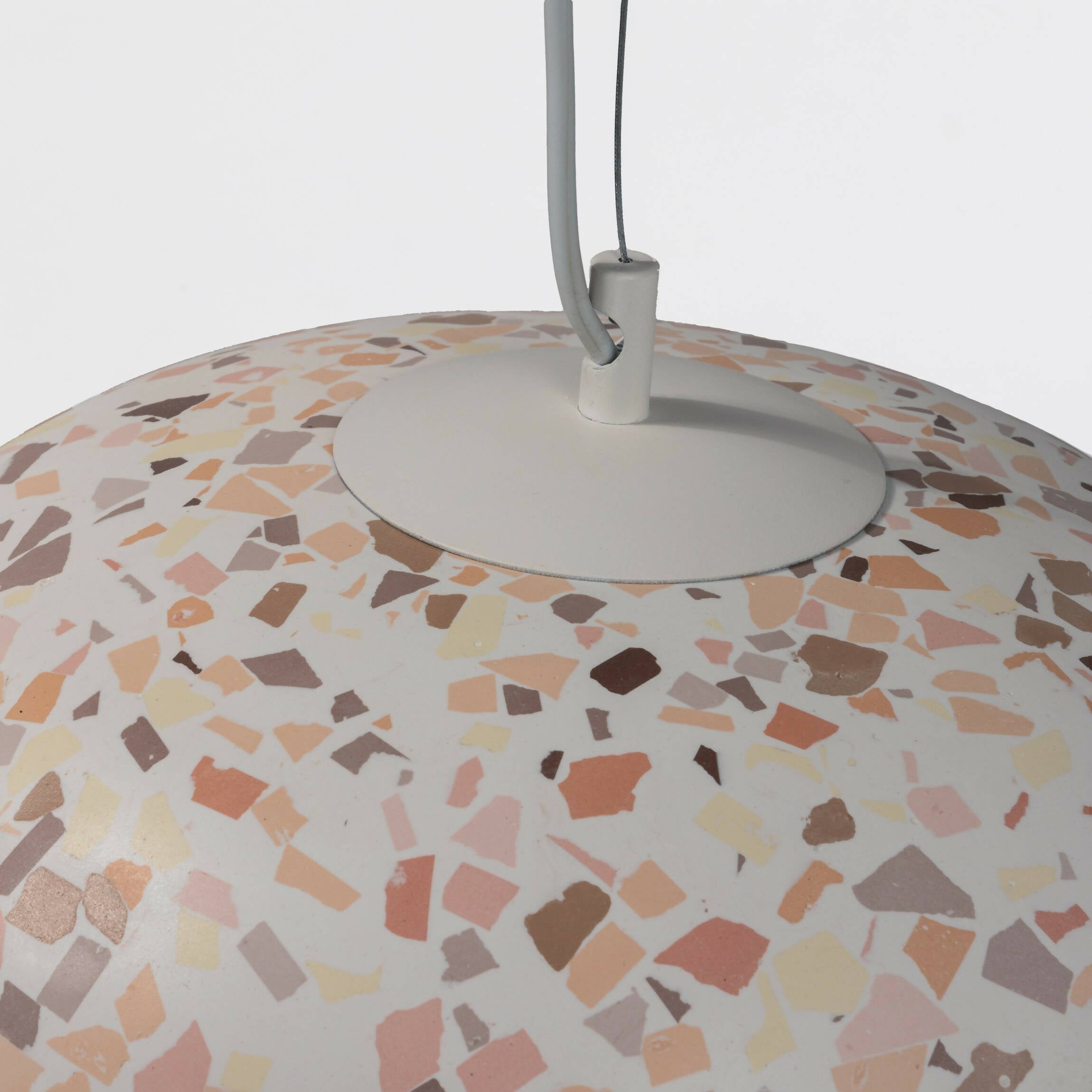 Dome Terrazzo Pendant Light, Terrazzo Home Decor, Concrete Terrazzo Style Ceiling Light, Kitchen Isle Hanging Light