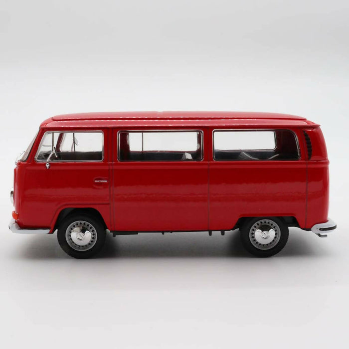 Welly 1972 Volkwagen Type 2 Bus|Scale 1/24 Vintage Model Car|Diecast Red Car for Collectors|Classic Old Metal Collection Car|Gift for Dad