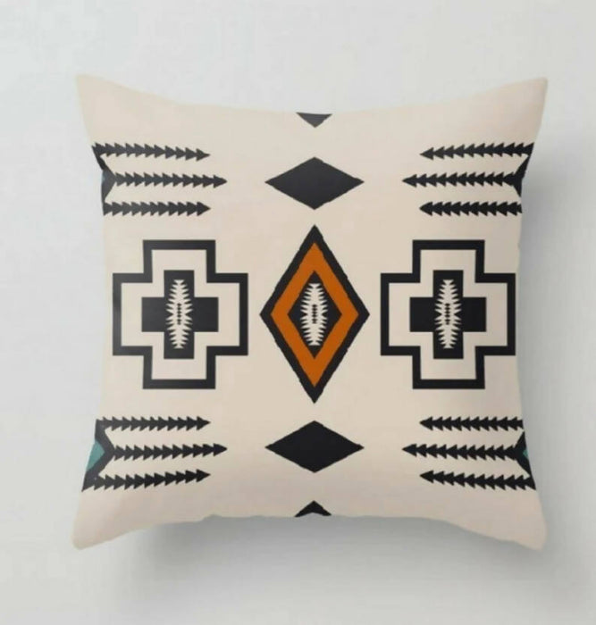 Rug Design Pillow Covers|Terracotta Southwestern Cushion Case|Decorative Aztec Print Ethnic Home Decor|Farmhouse Style Geometric Pillow Case - wboxgo.com