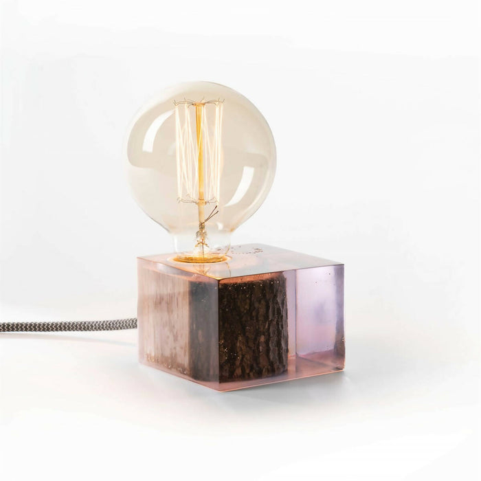 Purple Epoxy Table Lamp, Epoxy Resin Light, Edison Bedside Lamp, Modern Table Lamp, Epoxy Lighting, Resin Nightlight