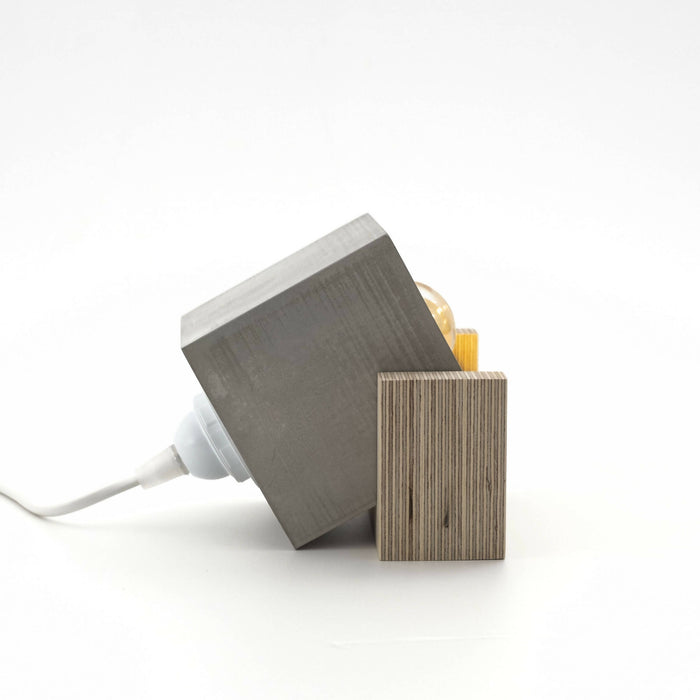 Raw Concrete Box Table Lamp, Designer Table Lamp, Bedside Lamp, Scandinavian Design, Concrete Accessories