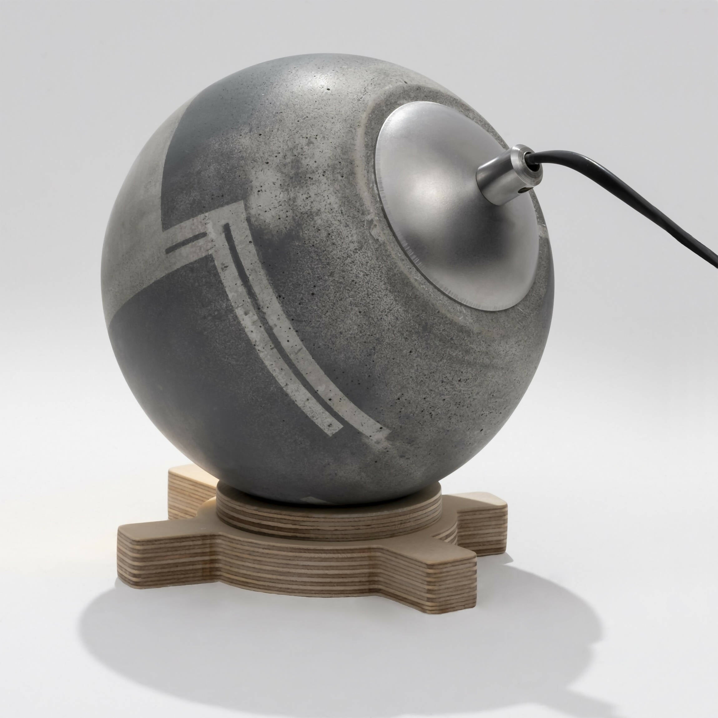 Hand-Painted Globe Concrete Table Lamp, Handmade Bedside Lamp, Industrial Decor, Edison Lamp, Concrete Home Decor