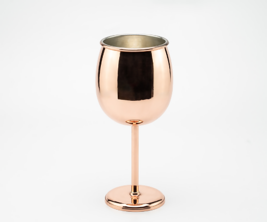 Handmade Copper Wine Glass - Barware Luxury Design, Shiny Elegant Model