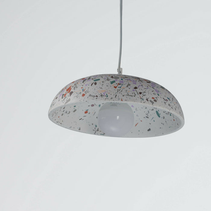 Terrazzo Dome Pendant Light, Terrazzo Home Decor, Concrete Terrazzo Style Ceiling Light, Kitchen Isle Hanging Light