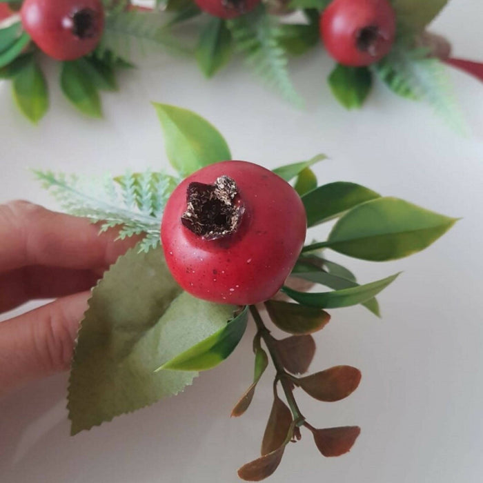 Faux Pomegranate Napkin Ring|Faux Fruit Napkin Holder|Red Pomegranate Decor|Summer Wedding Event Table Centerpiece|Rustic Kitchen Table Top