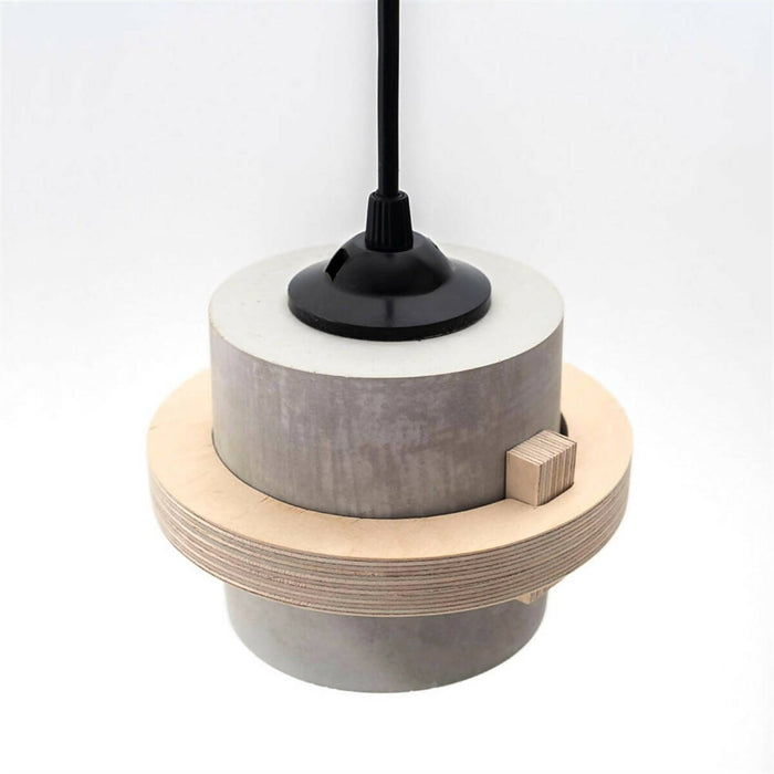 Wood and Concrete Pendant Light, Handmade Pendant Lamp, Stone Chandelier, Raw Concrete Home Decor