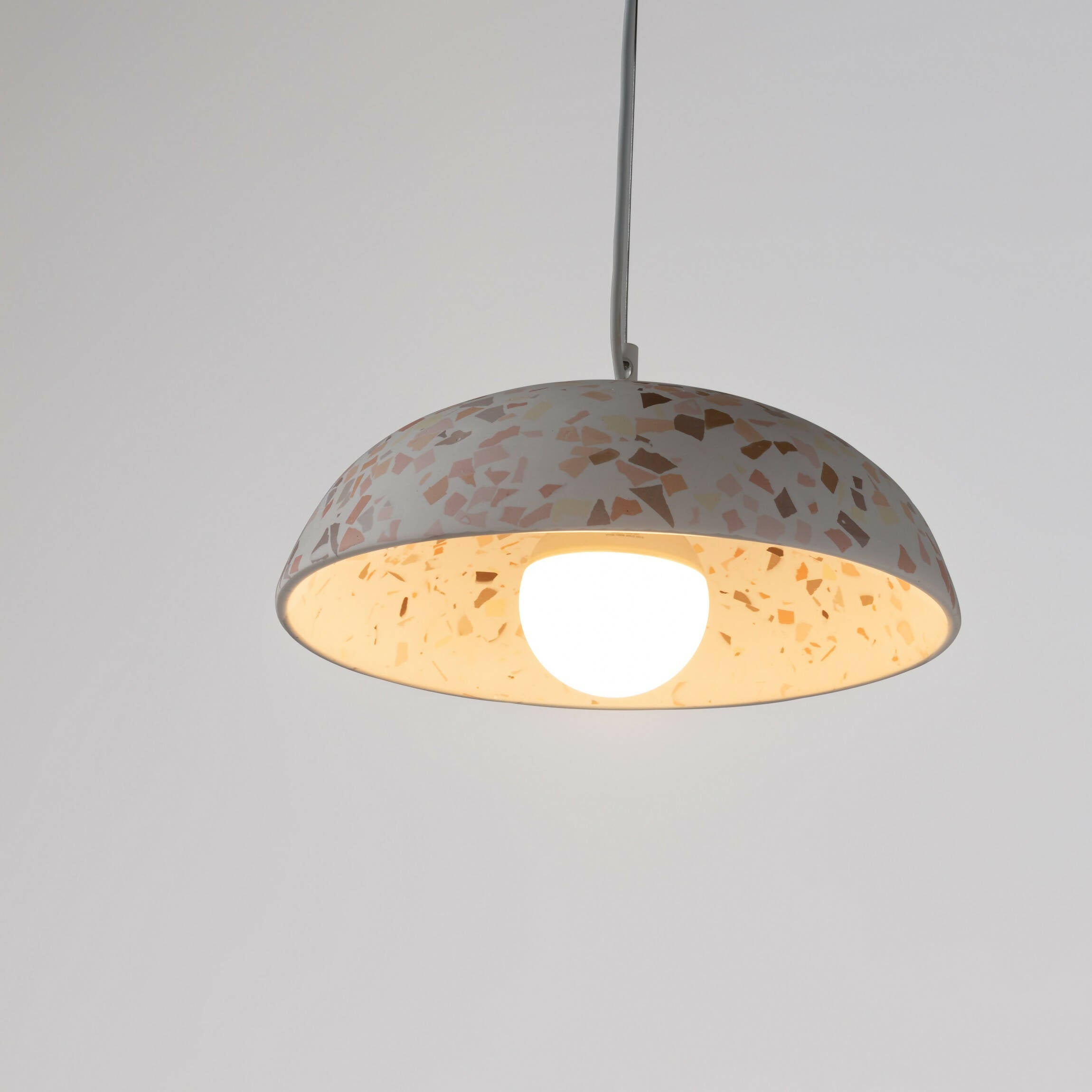 Dome Terrazzo Pendant Light, Terrazzo Home Decor, Concrete Terrazzo Style Ceiling Light, Kitchen Isle Hanging Light