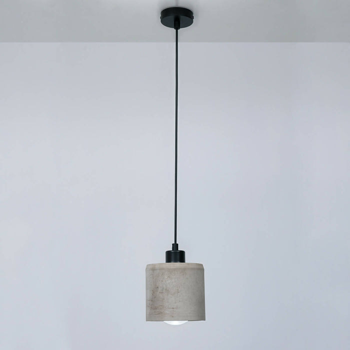 Light Brown Concrete Cylinder Pendant Lamp, Stone Chandelier, Designer Cylinder Hanging Lights, Scandinavian Design, Concrete Accessories