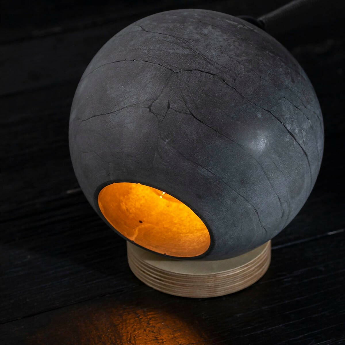 Concrete Globe Table Lamp, Designer Table Lamp, Bedside Lamp, Scandinavian Design, Concrete